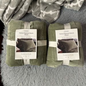 Threshold Velvet Channel Stitch Shams - Set of 2